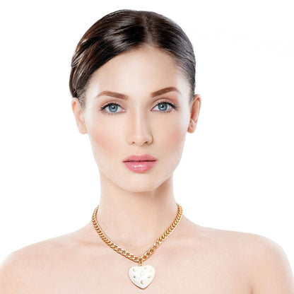 Heart Necklace and Earrings Set Celestial