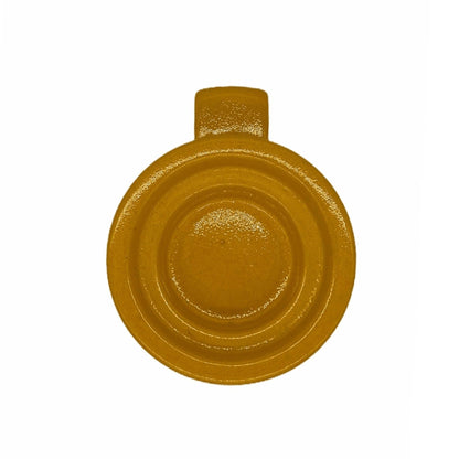 Hooped Design Yellow Glaze Vintage Ceramic Candle Holder