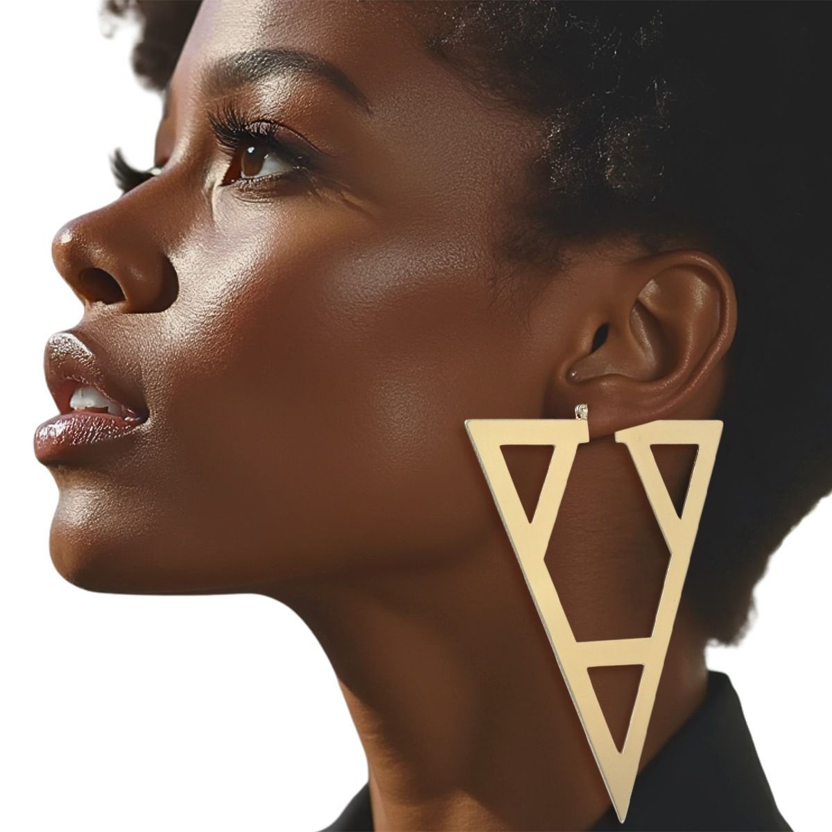 Gold Triangle Earrings Modern Geometric Fashion Jewelry
