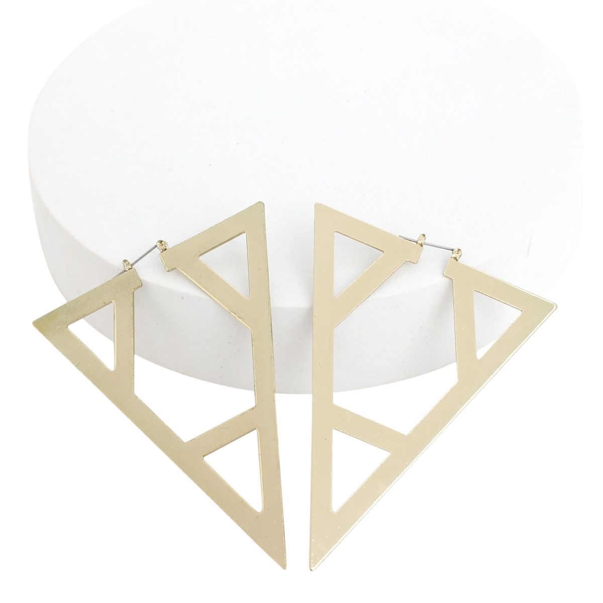 Gold Triangle Earrings Modern Geometric Fashion Jewelry