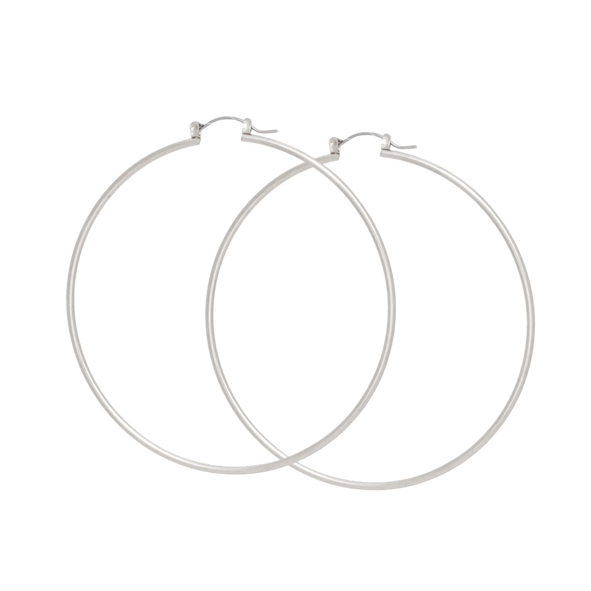 Silver Hoop Earrings | Minimalist Lightweight 2mm Thin Hoops