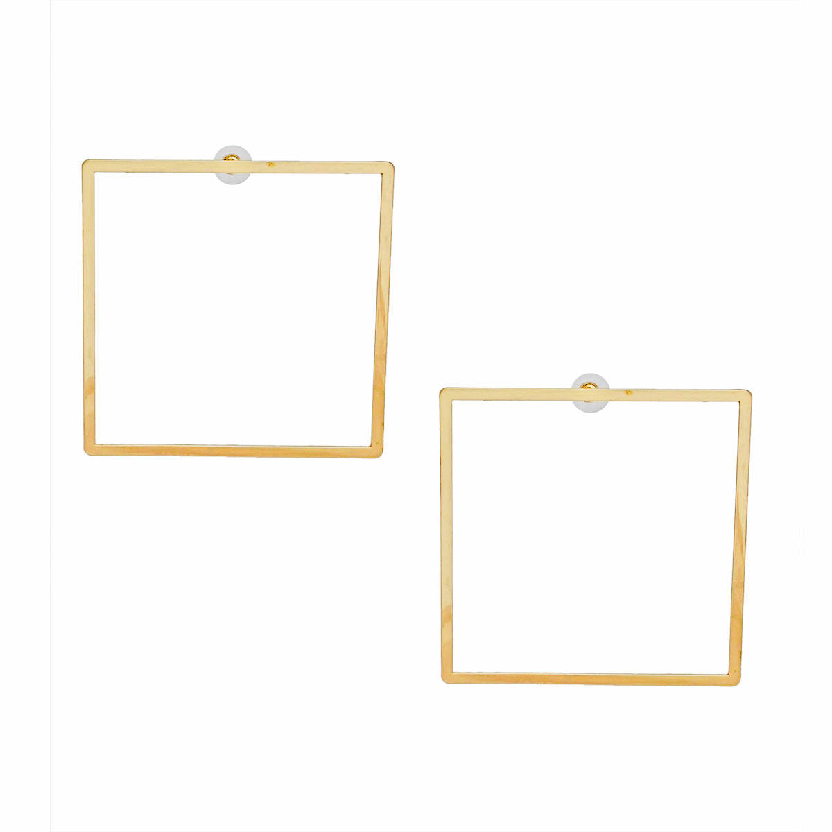 Gold Square Stud Earrings Minimalist Polished Modern Design | Fashion Jewelry