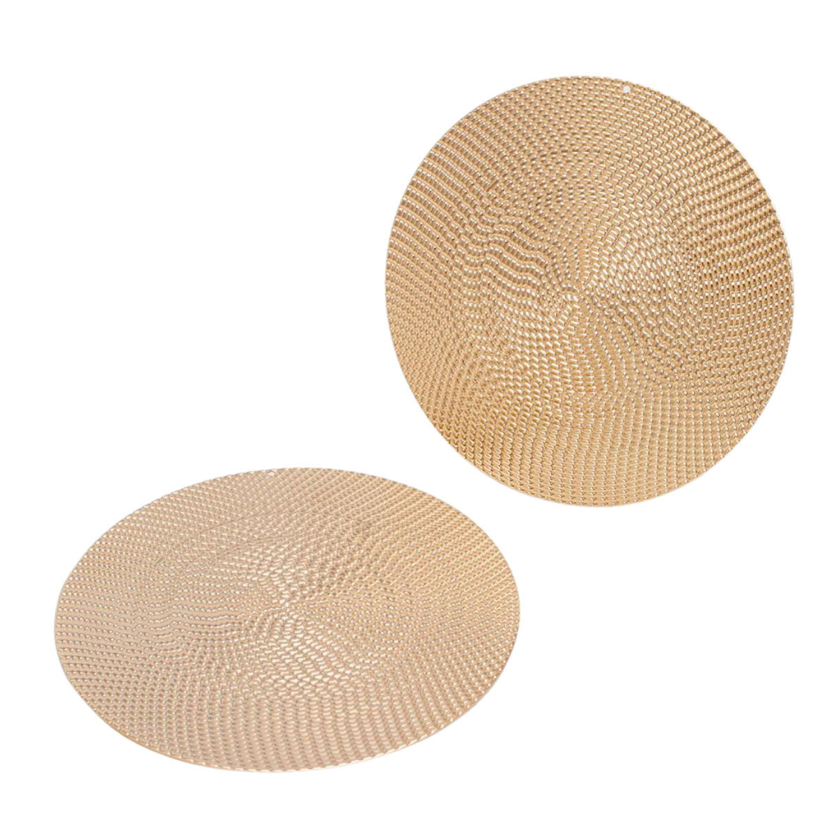 Gold Disc Stud Earrings Textured Lightweight Post Back