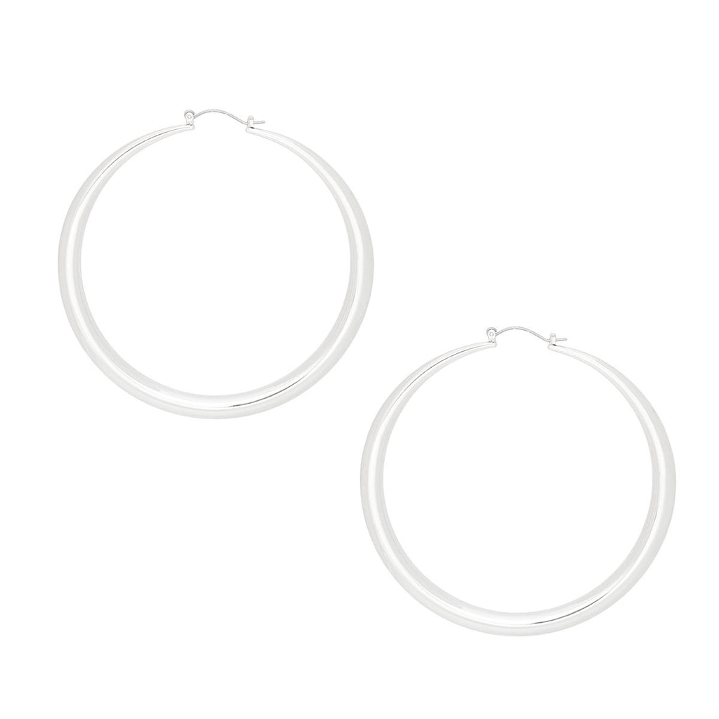 Oversized Silver Hoop Earrings Bold Statement Jewelry for Trendy Women