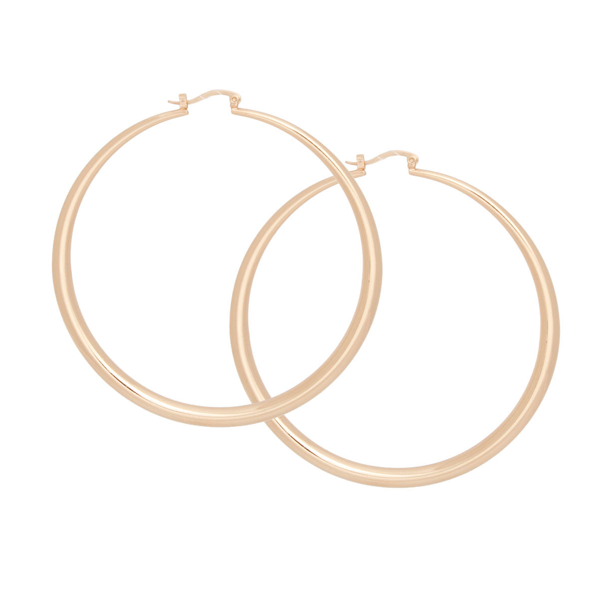 Lightweight Gold Hoop Earrings | Graduated Design, Latch Closure