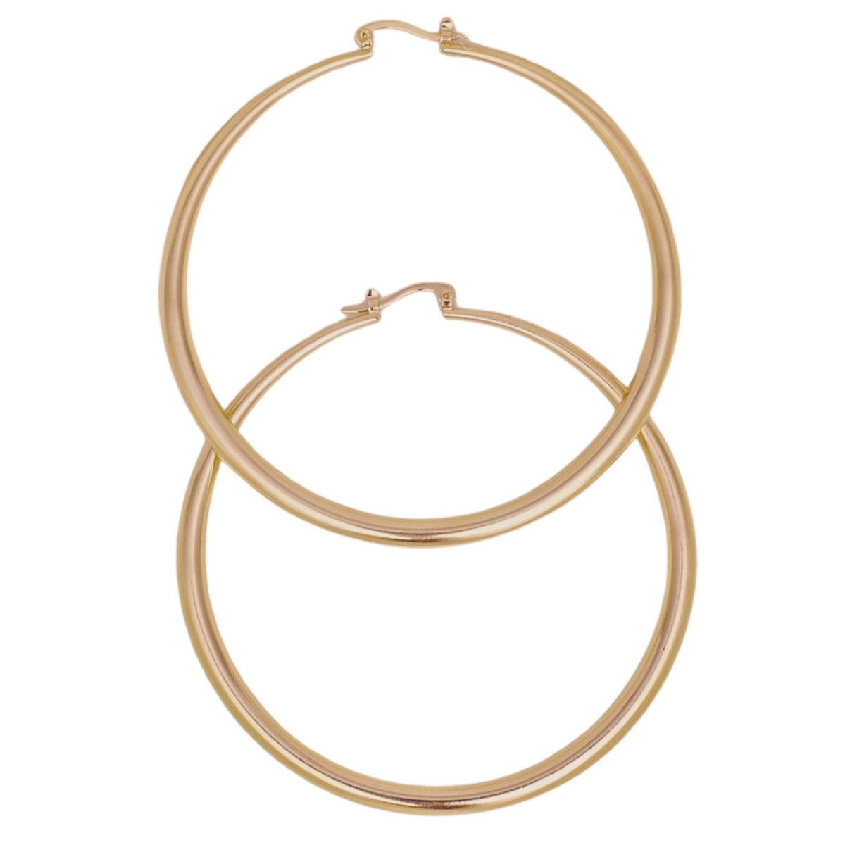 Lightweight Gold Hoop Earrings | Graduated Design, Latch Closure