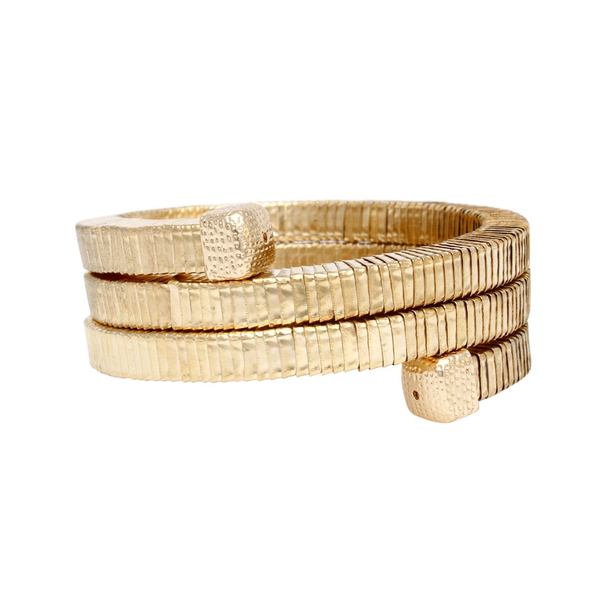 Gold Tubogas Bracelet, Flexible Coil Bangle, Women’s Gold Fashion Jewelry