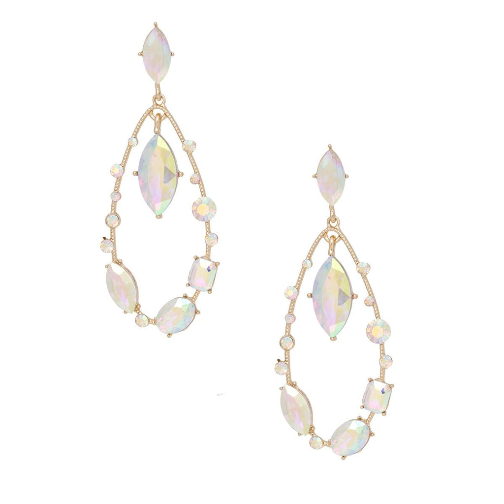 Aurora Marquise Gold Crystal Drop Earrings