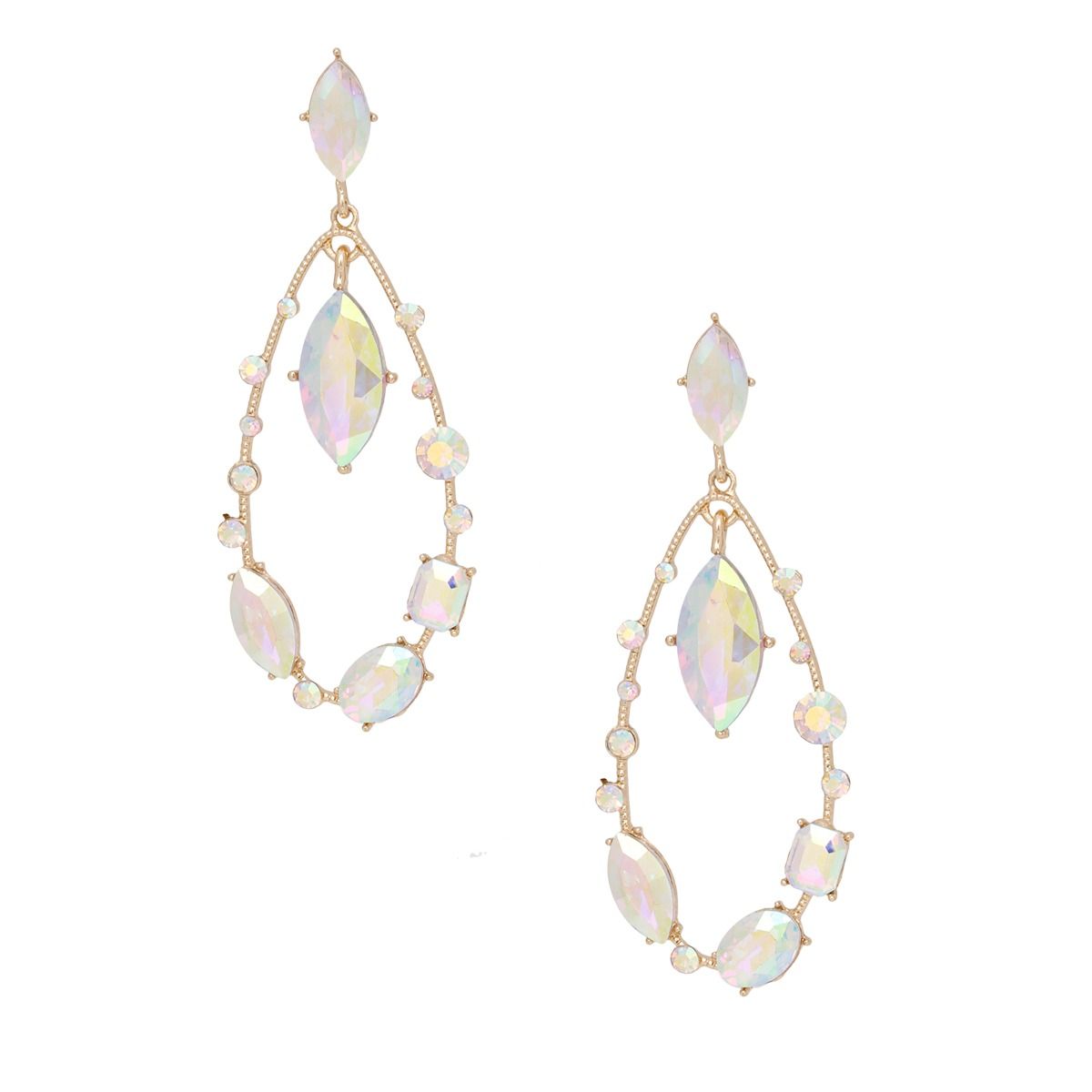 Aurora Marquise Gold Crystal Drop Earrings
