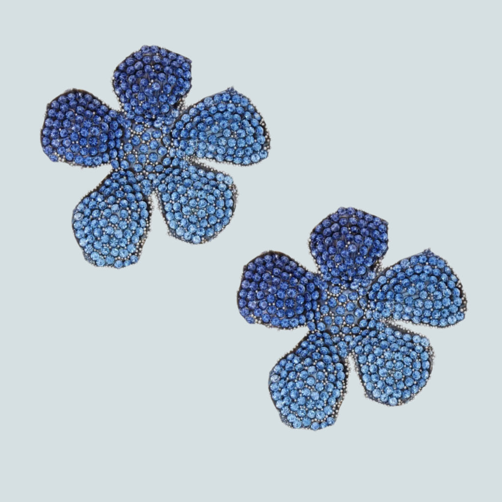 Stunning Royal Blue Flower Earrings – Bold & Beautiful Pinktown