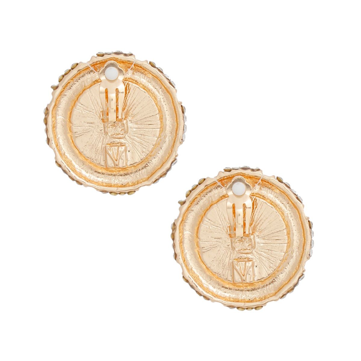 Cream Pearl Earrings with Rhinestone Gold Studs | Fashion Jewelry