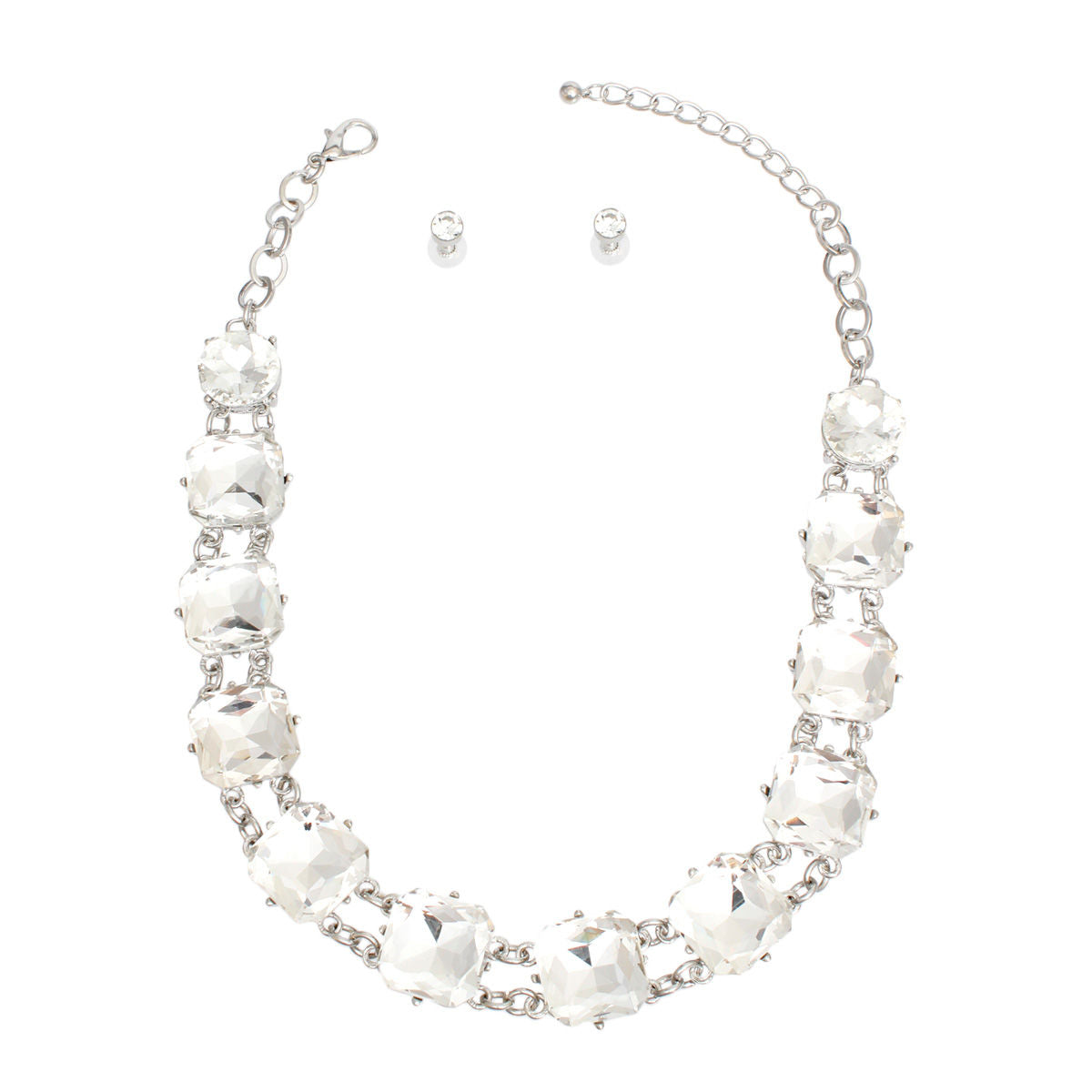 Clear Crystal Necklace Set Chunky Gold Collar Statement | Fashion Jewelry