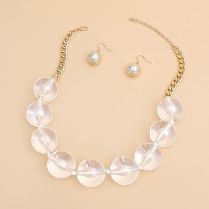 Women's Bubble Jewelry: Joyful Clear Beaded Necklace Set