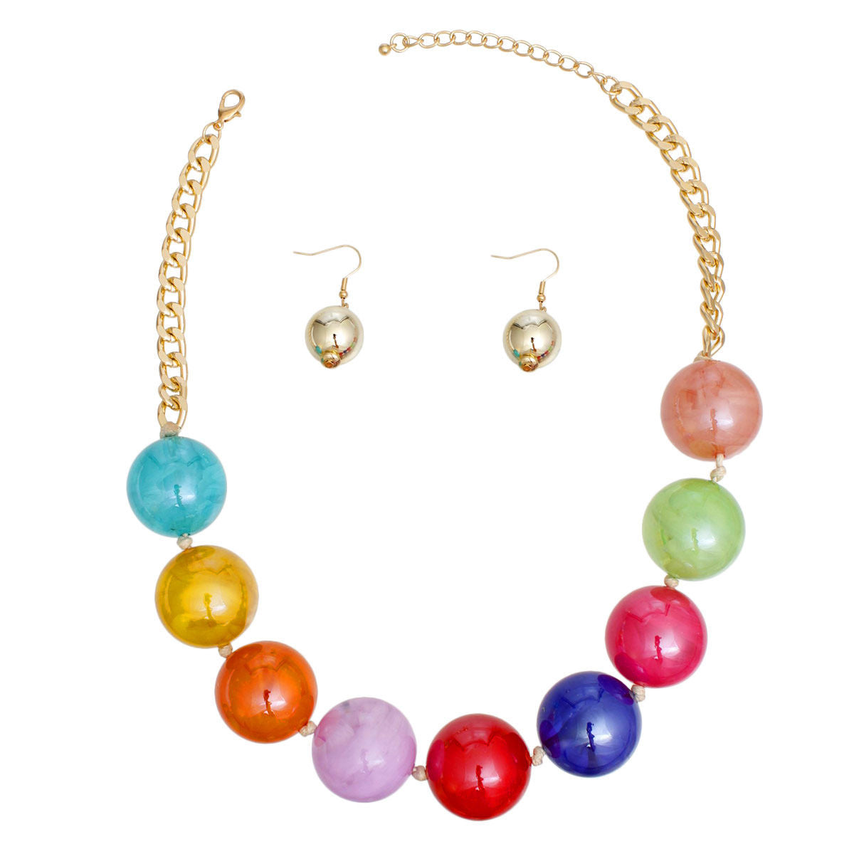 Women's Bubble Jewelry: Joyful Multicolor Beaded Necklace Set