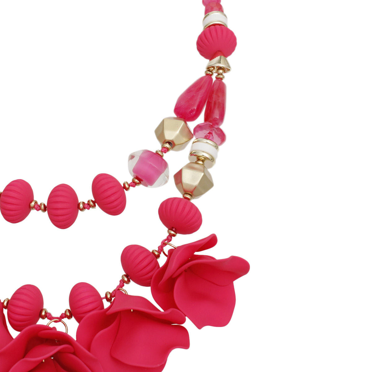 Elegant Women's Fuchsia Beaded Necklace Set