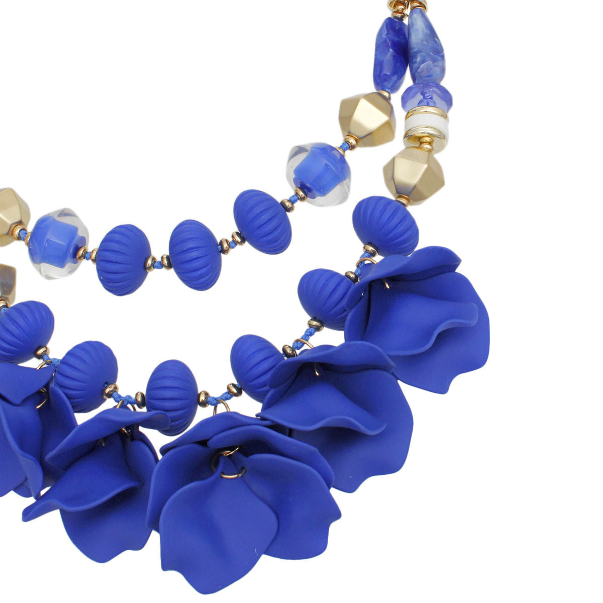 Elegant Women's Royal Blue Beaded Necklace Set