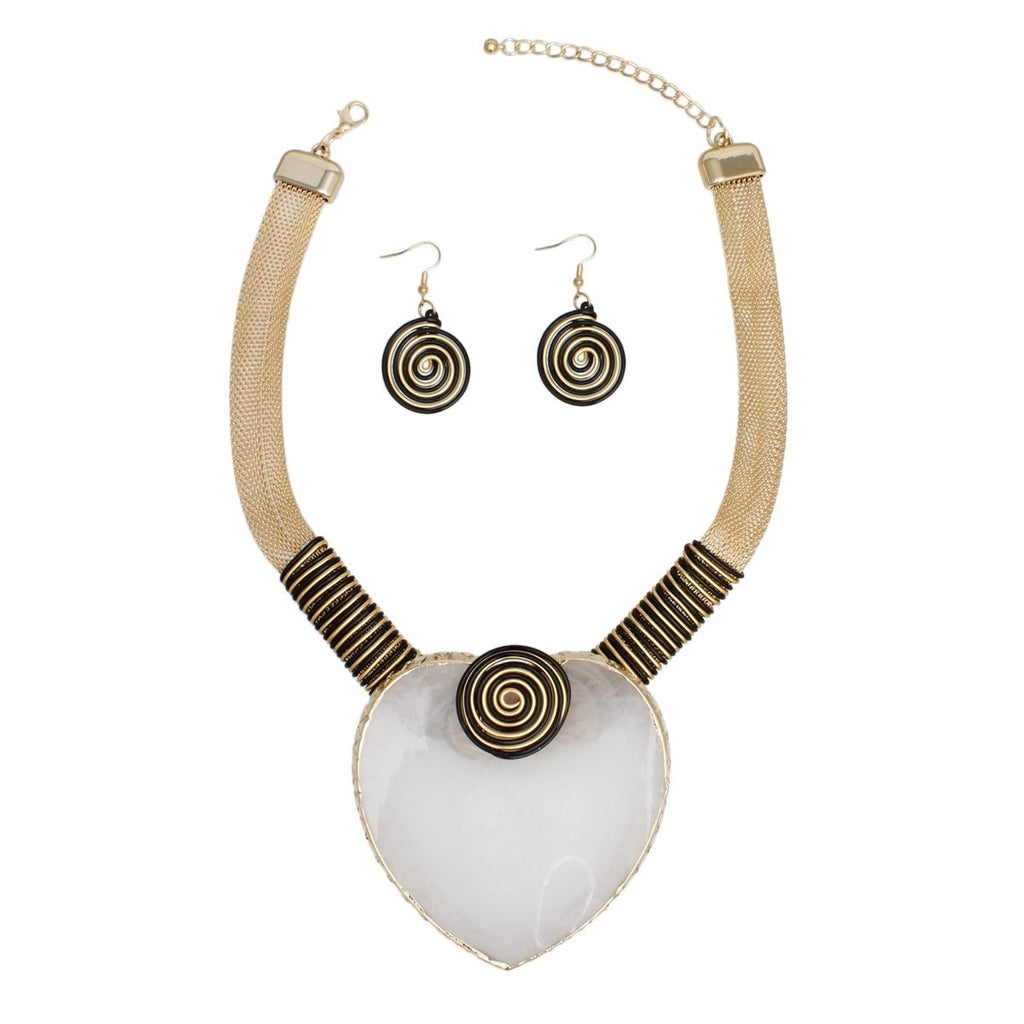 Gold Mesh Necklace Set Pendant | Fashion Jewelry