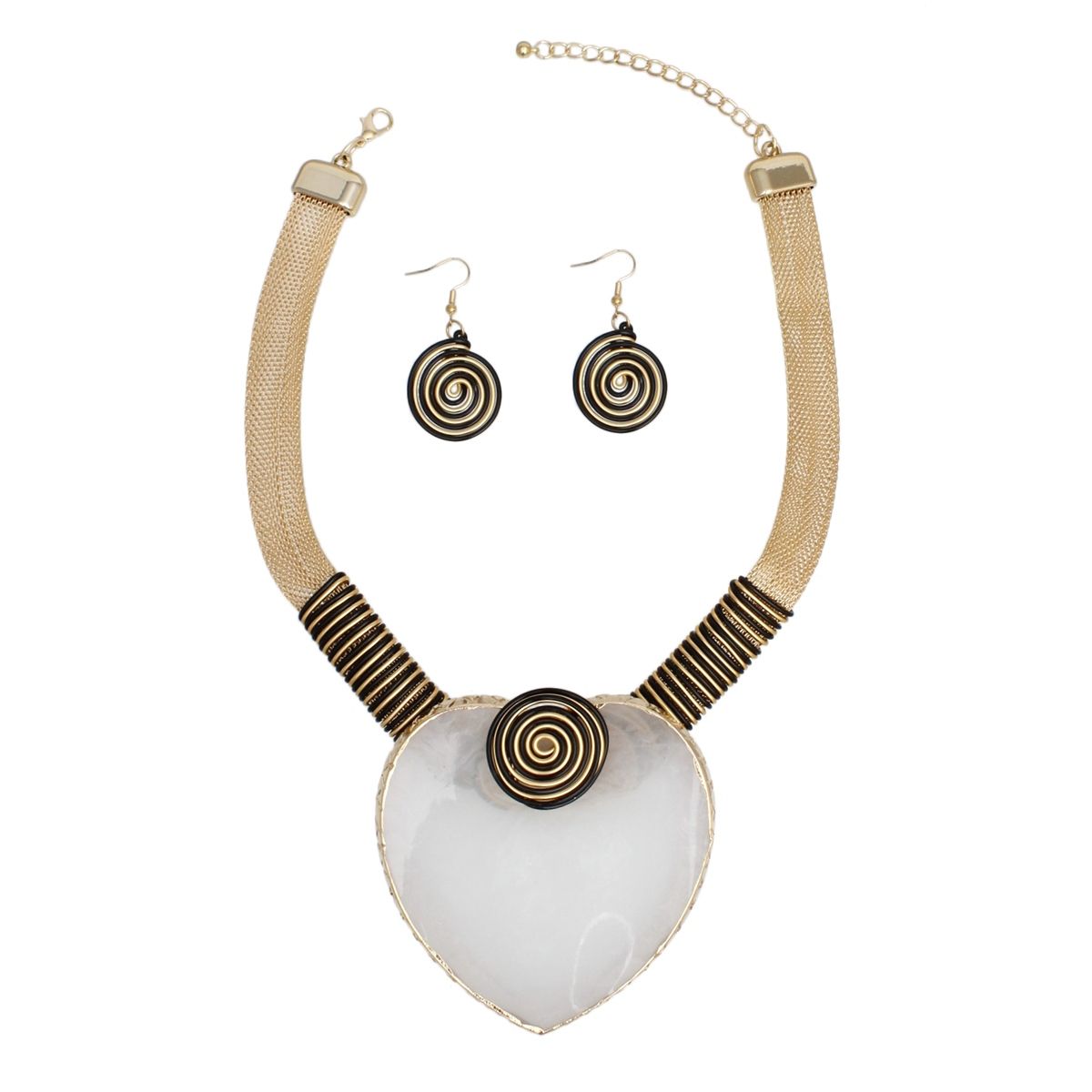 Gold Mesh Necklace Set Pendant | Fashion Jewelry