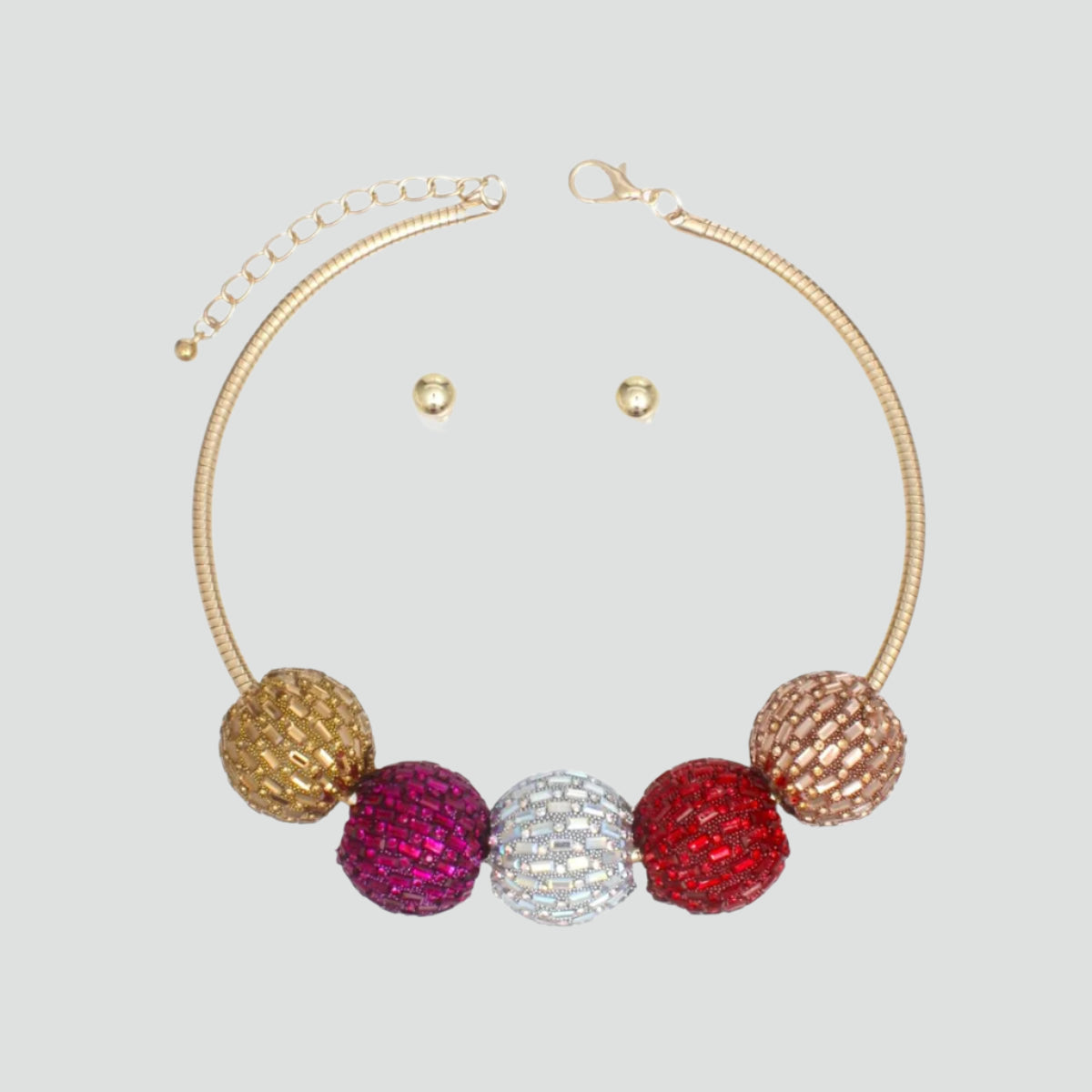 Sparkling Multicolor Collar Necklace Set – Fashion Jewelry Completes Your Look Pinktown