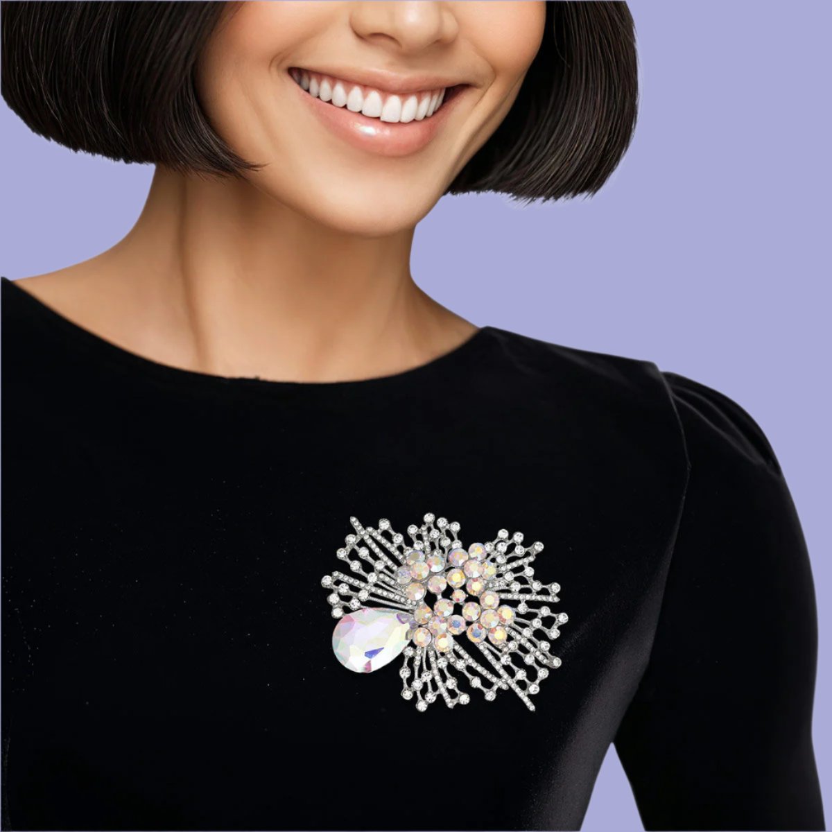 Aurora Clear Starburst Brooch: Your Shining Star Accessory