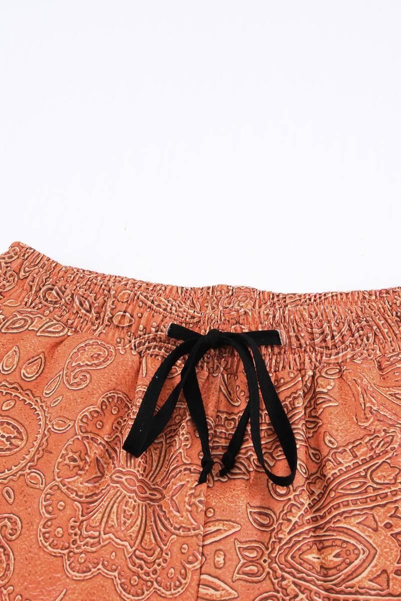 Ladies, Elevate Your Style with Retro Print Drawstring Shorts