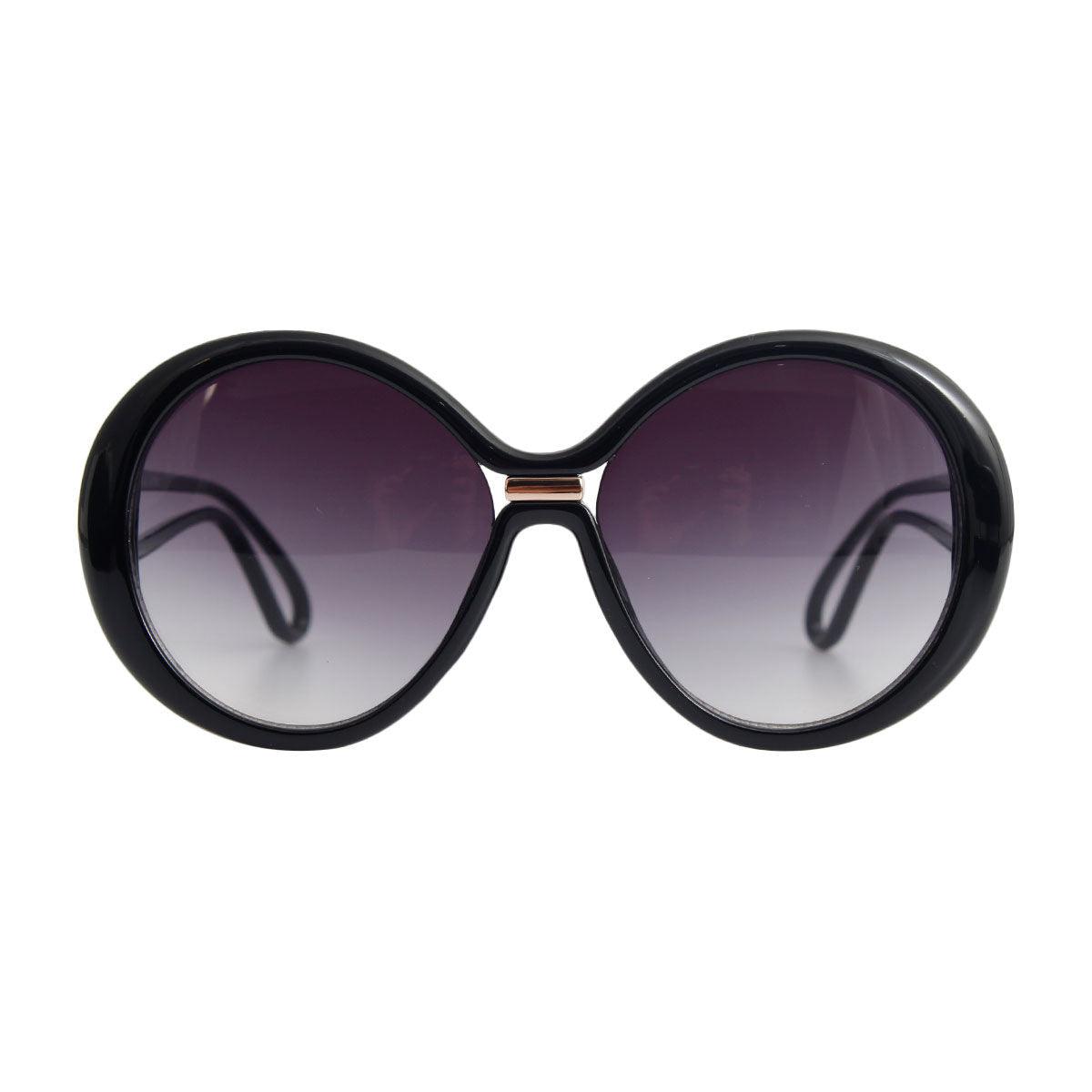 Ladies Sleek Gradient Round Sunglasses Timeless Feel in Black