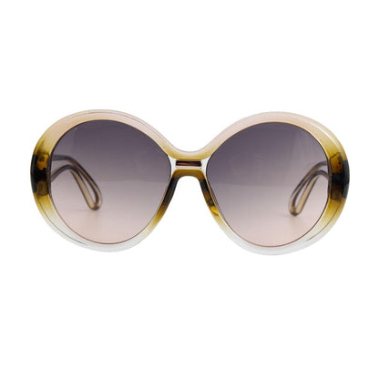 Ladies Sleek Gradient Round Sunglasses Timeless Feel in Yellow