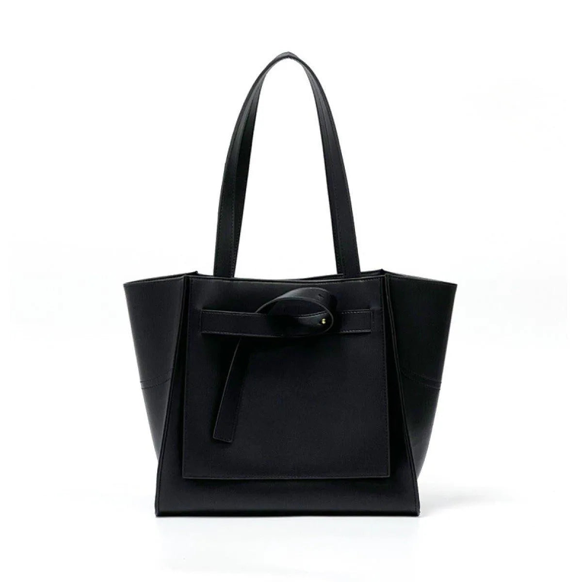 Large-Capacity Faux Leather Tote Bag With Magnetic Buckle