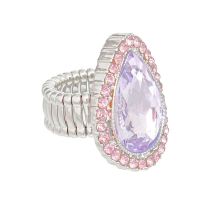 Lavender-Pear Teardrop Ring: Ultimate Fashion Statement