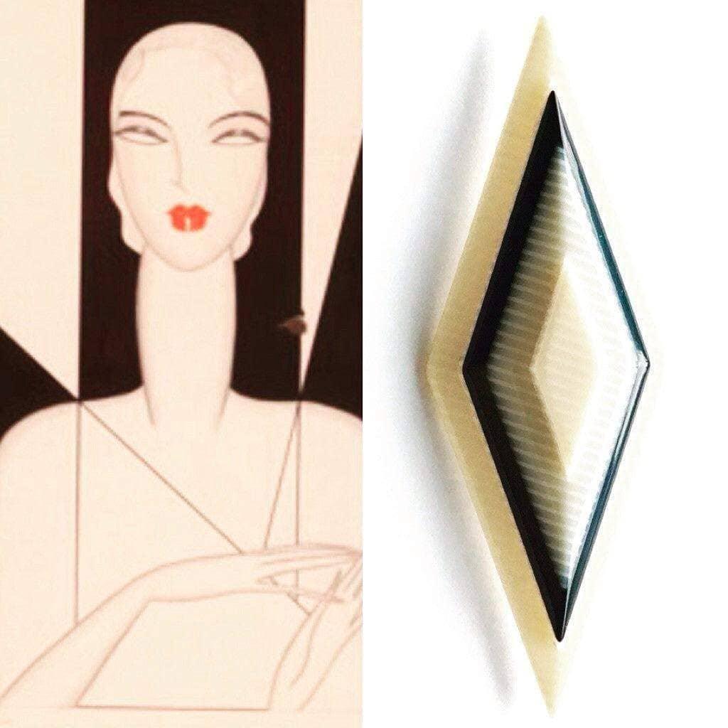 Léa Stein jewelry diamond shaped vintage plastic brooch