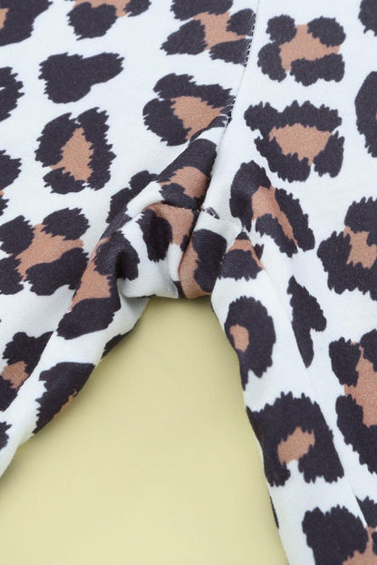 Leopard Print Elastic Waist Jogger Pants