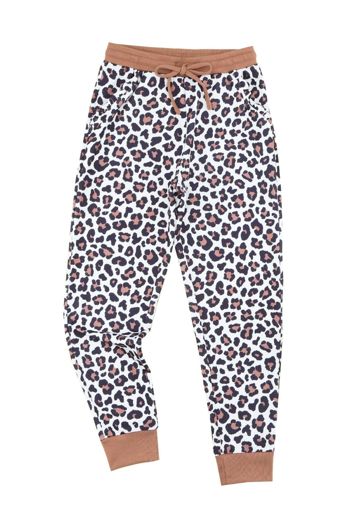 Leopard Print Elastic Waist Jogger Pants