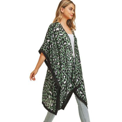 Leopard Print Long Kimono Olive - Upgrade Your Wardrobe Today