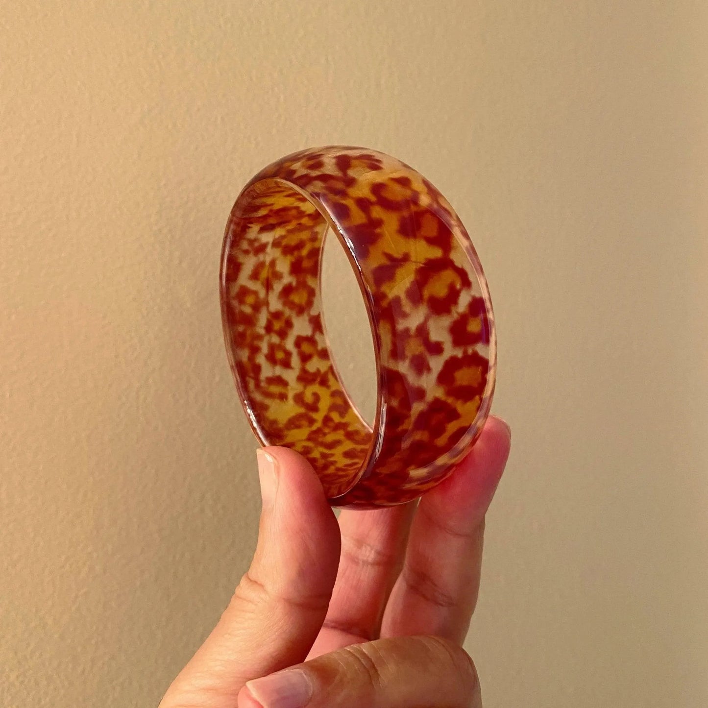 Leopard Print Vintage Lucite Bangle Pairs Beautifully with Everything