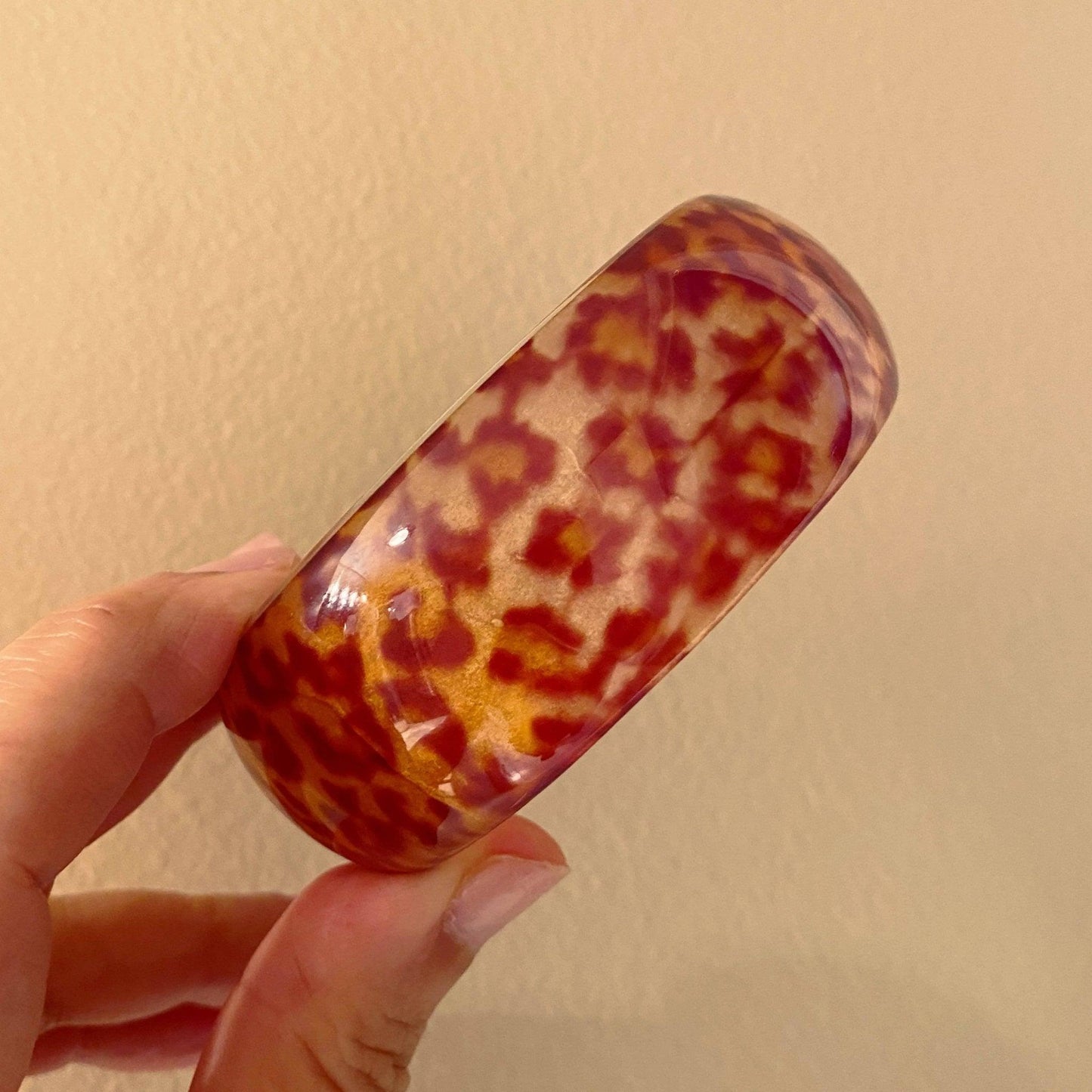 Leopard Print Vintage Lucite Bangle Pairs Beautifully with Everything