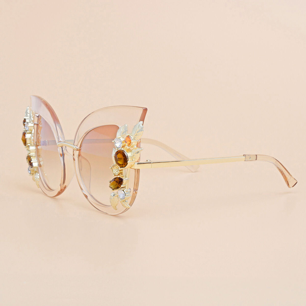 Retro Style Cat Eye Brown Sunglasses – Glam Detailing Pinktown