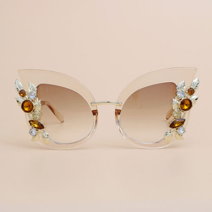 Retro Style Cat Eye Brown Sunglasses – Glam Detailing Pinktown