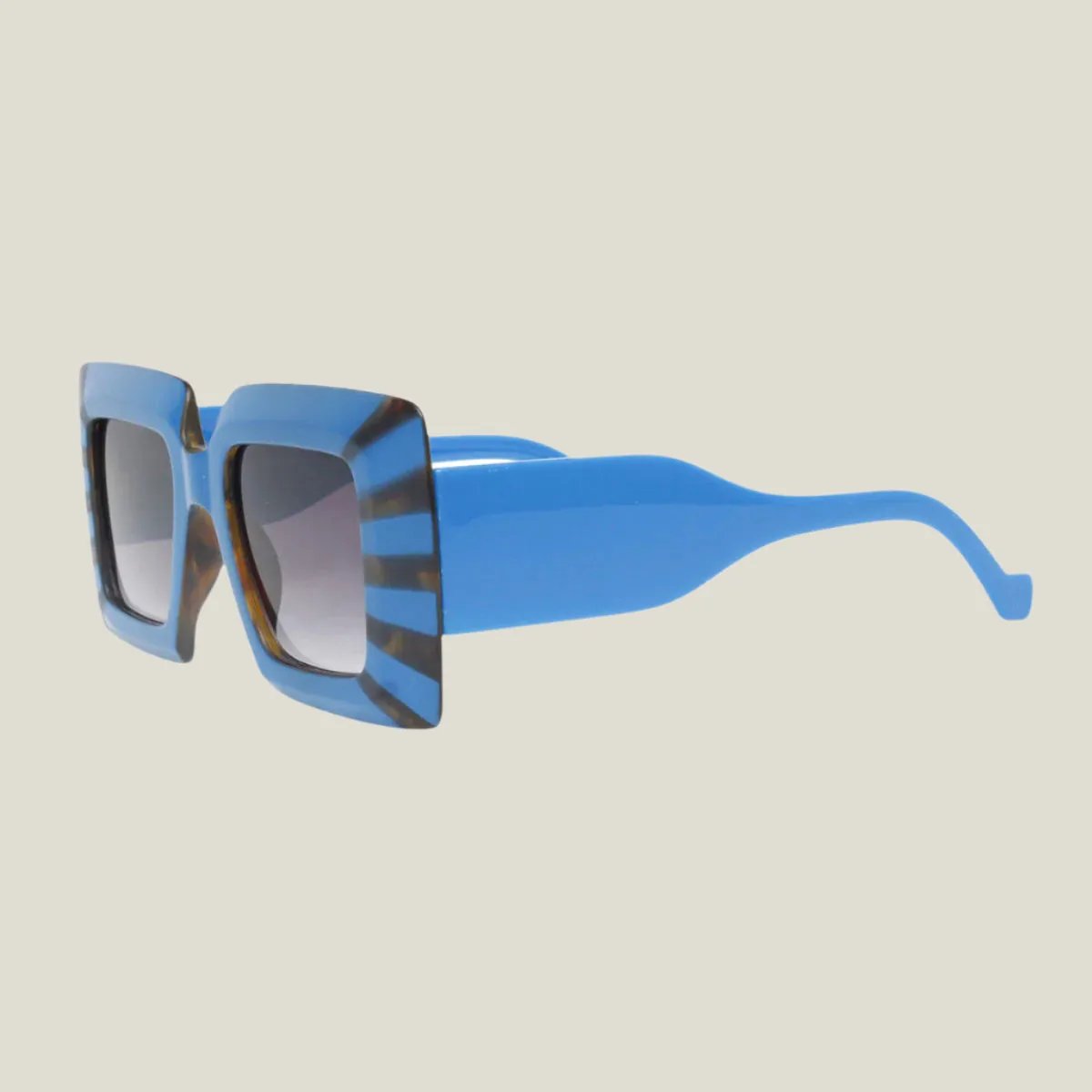 Turn Heads Glamorous Square Blue Stripe Sunglasses for Women