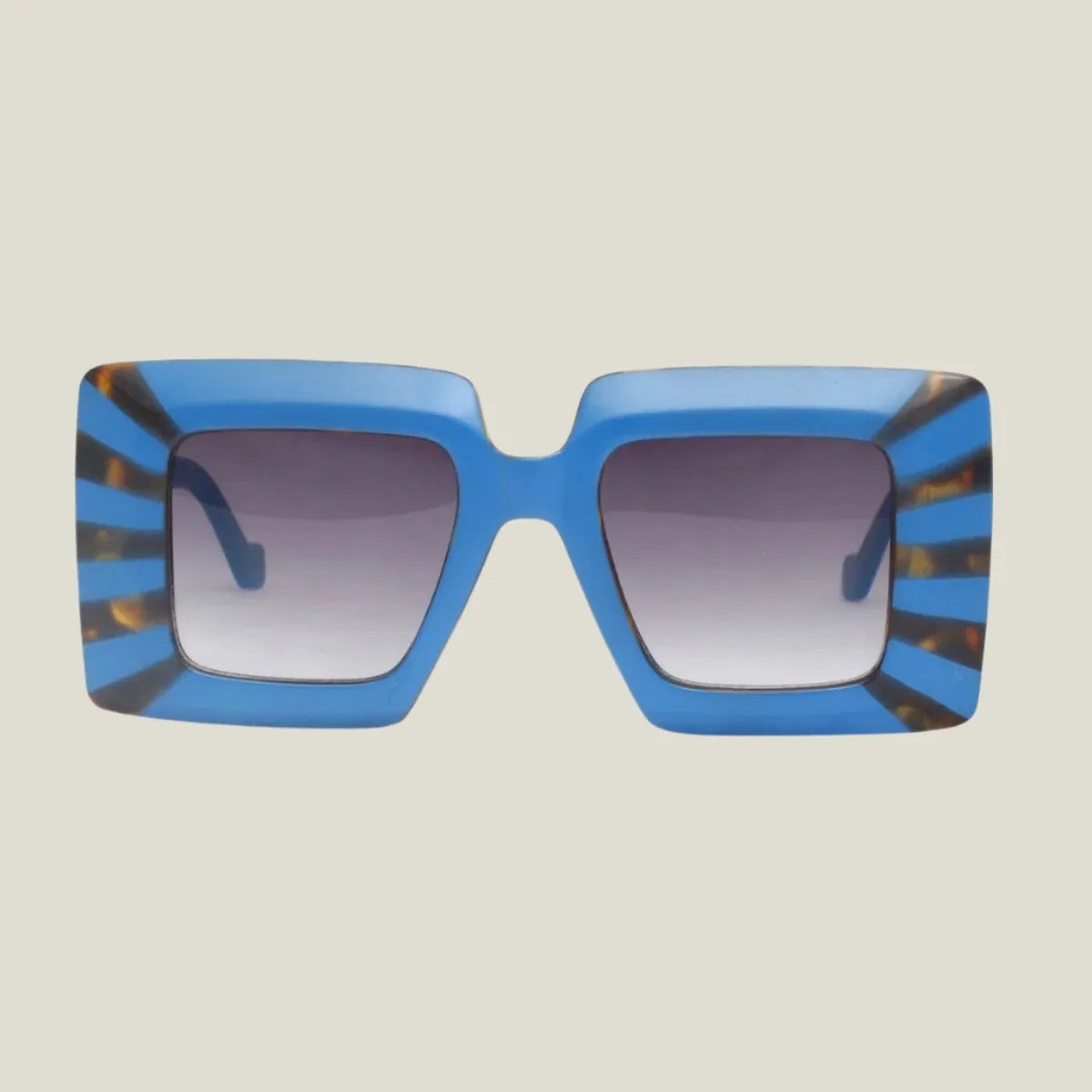 Turn Heads Glamorous Square Blue Stripe Sunglasses for Women
