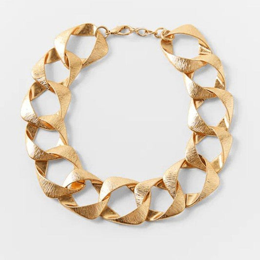 Light Gold Tone Thick Chain Necklace