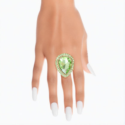 Lime-Pear Teardrop Ring: Ultimate Fashion Statement