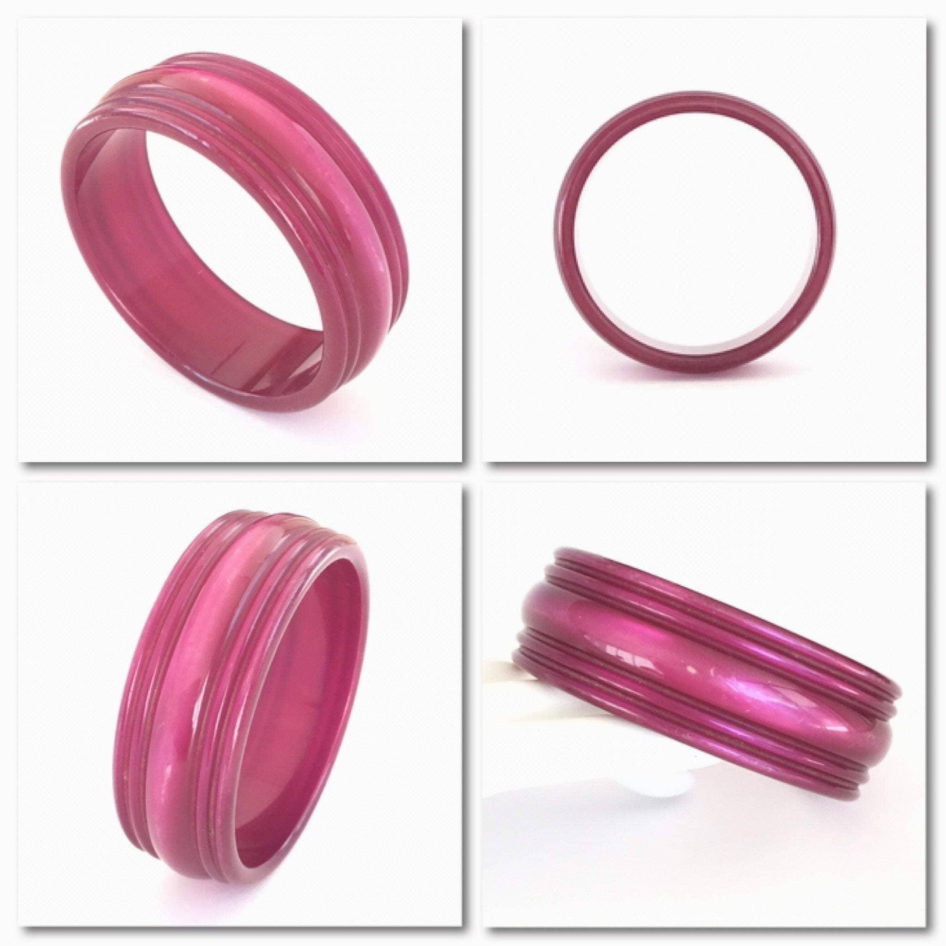 Lucite luminesque magenta vintage moonglow bangle