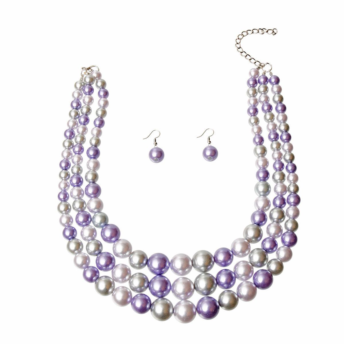 Make a Statement: Smokey Pearl 3 Layer Necklace Set for Every Occasion