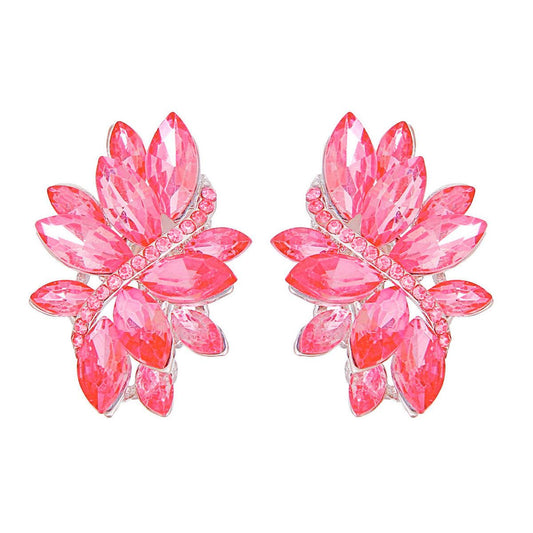 Marquise Studs: Fashionable Pink Earrings for Elegant Style