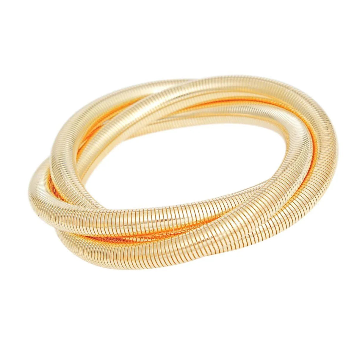 Modernist Gold Triple Coil Bracelets You Can't Miss - Fashion Jewelry