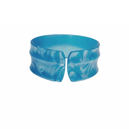 Moonglow Lucite Vintage Cuff Bangle - Blue