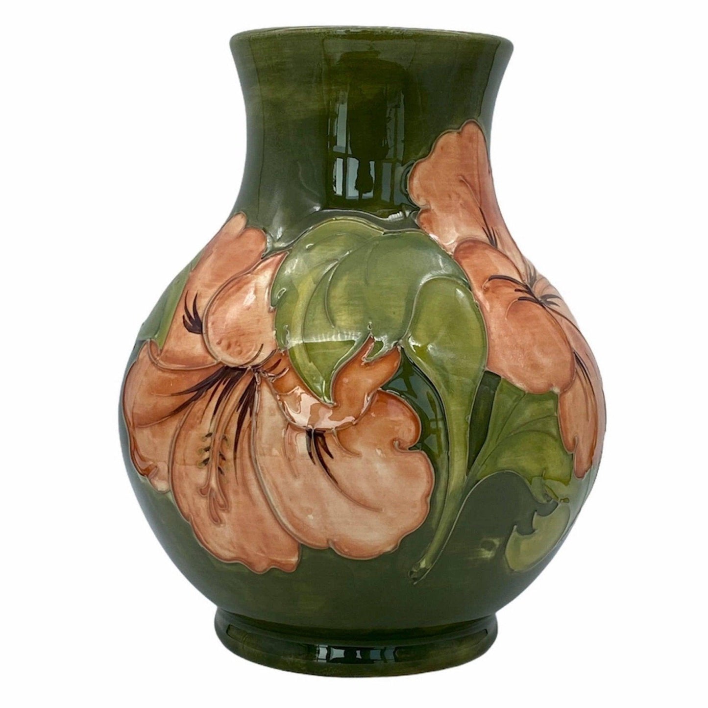 Moorcroft Pottery Vintage Hibiscus Flower Vase