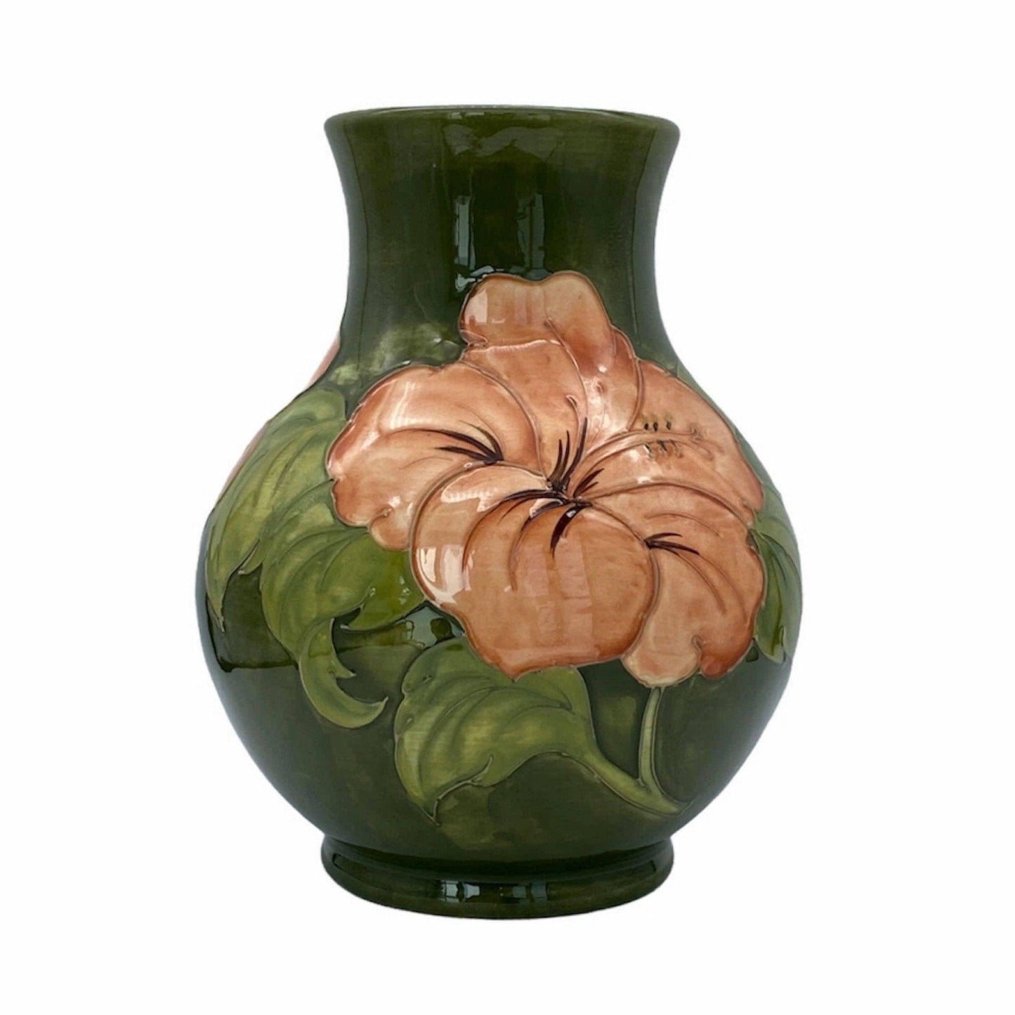Moorcroft Pottery Vintage Hibiscus Flower Vase