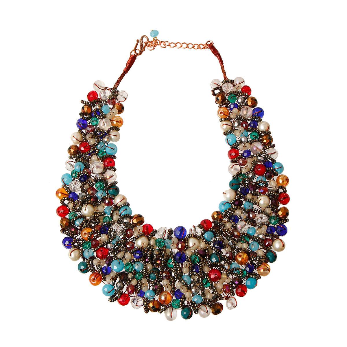 Motley Gorgeous Beaded Bib Style Necklace
