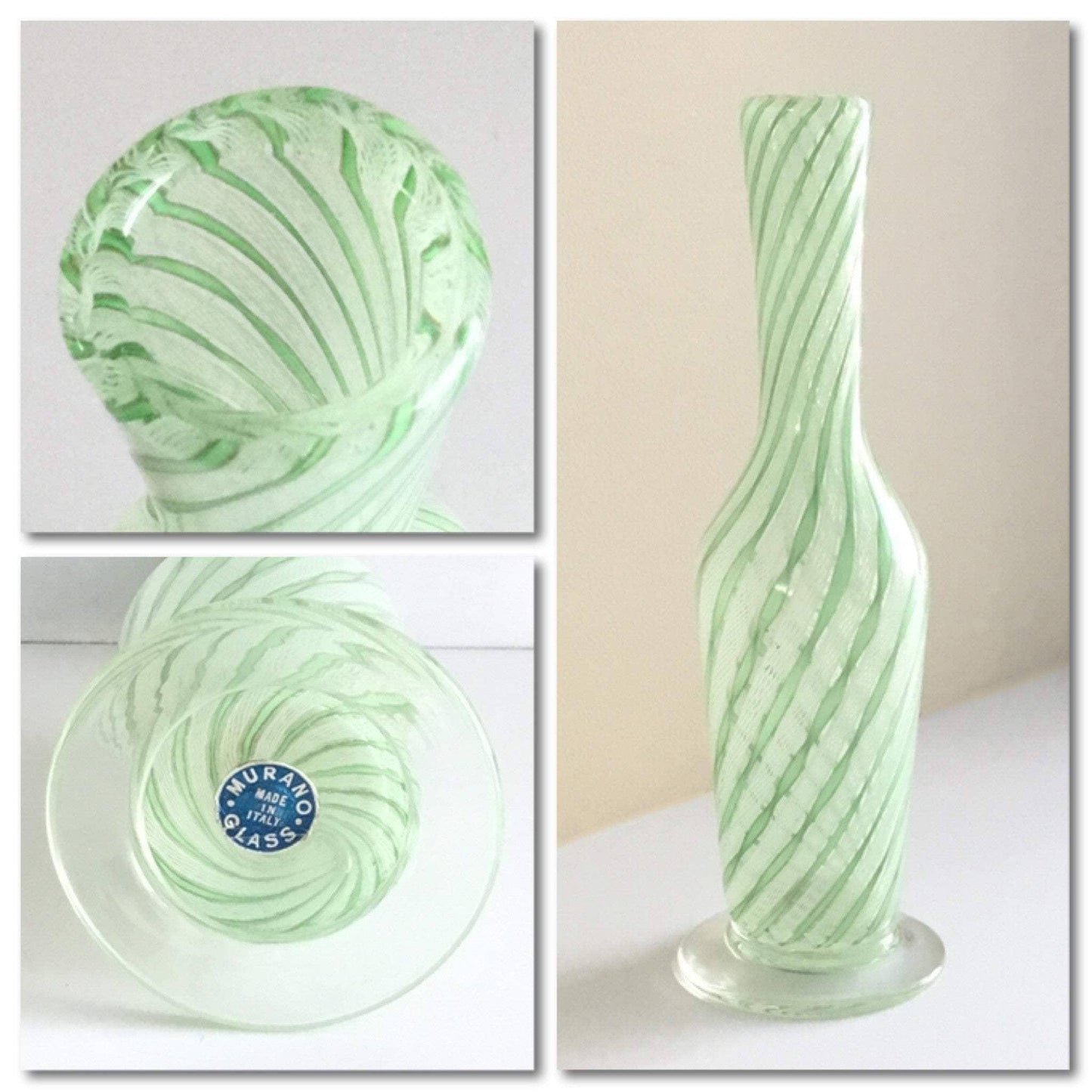 Murano glass vintage bud bottle vase